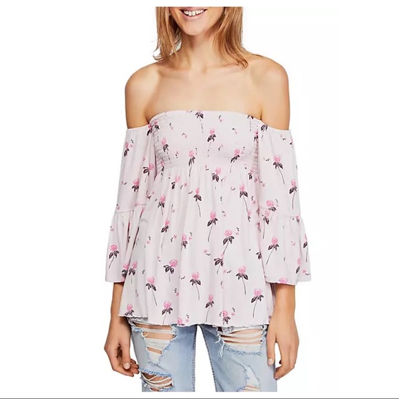 FREE PEOPLE BOHO FLOWY TUNIC TOP FLORAL BLOUSE A2C - Picture 14 of 16